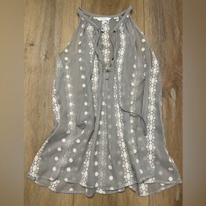 Gray and White Women's Tank Top